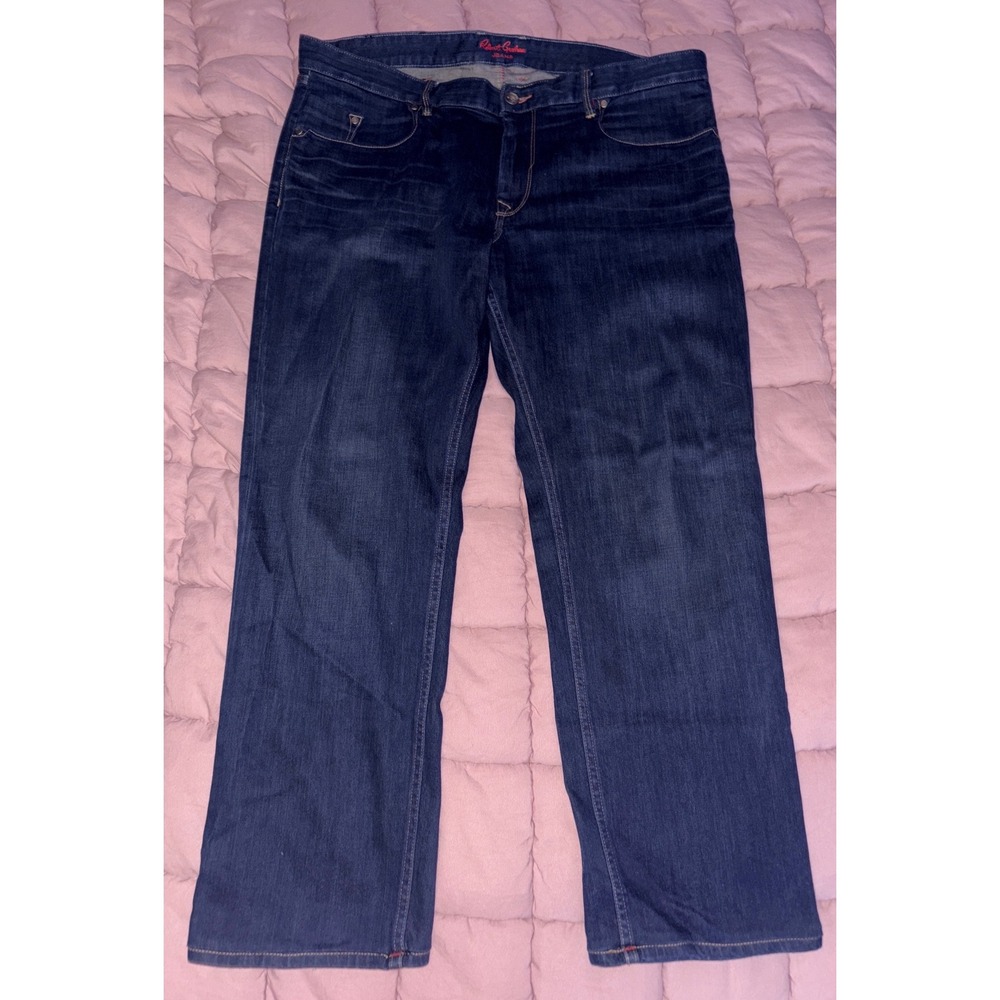 Robert Graham Mens Classic Yates Dark Wash Straight Jeans 38x29